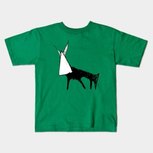 Black and white ink donkey Kids T-Shirt